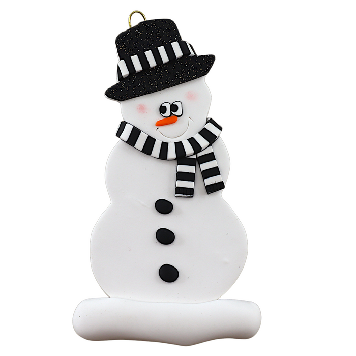 Snowman Black & White Christmas Ornament