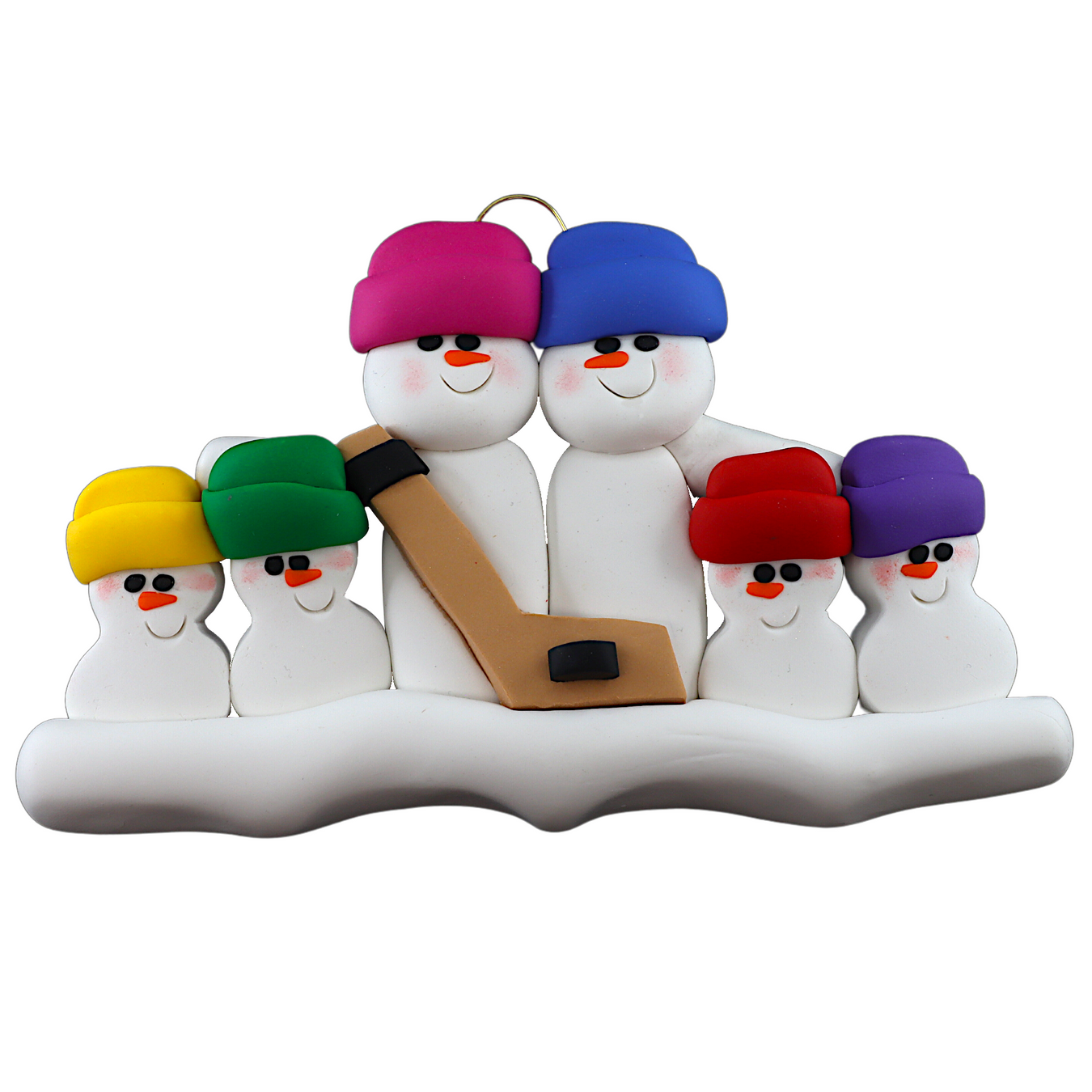 Personalized Christmas Ornament Hockey Family of 6