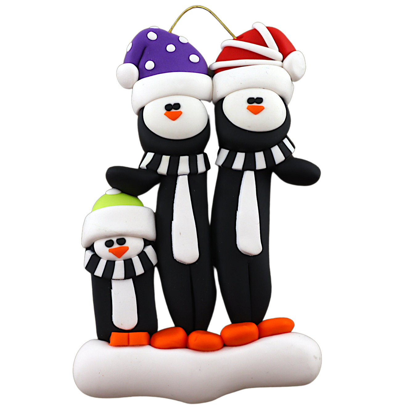 Personalized Christmas Ornament Penguin Family of 3