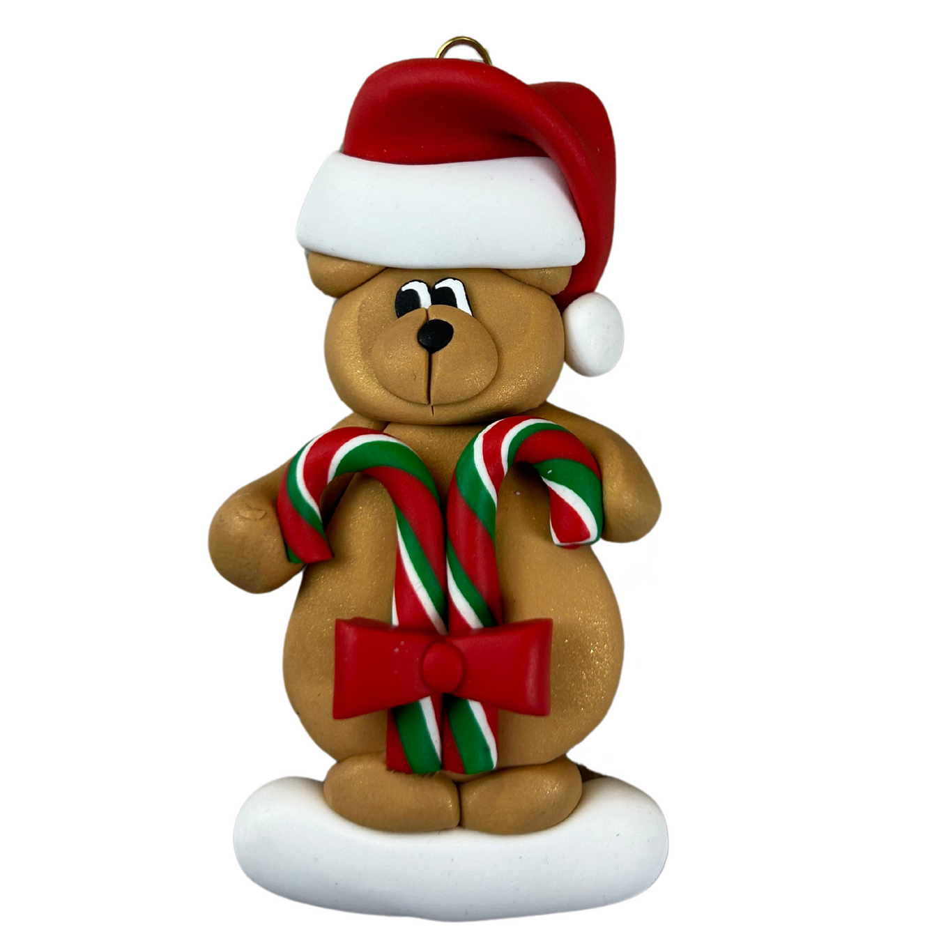Personalized Christmas Ornament Bear Holding Candy Canes