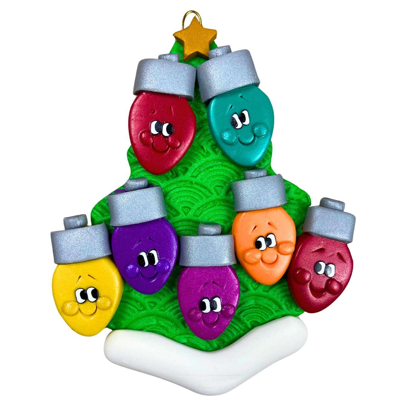 Personalized Christmas Ornament Light Bulb Family of 7