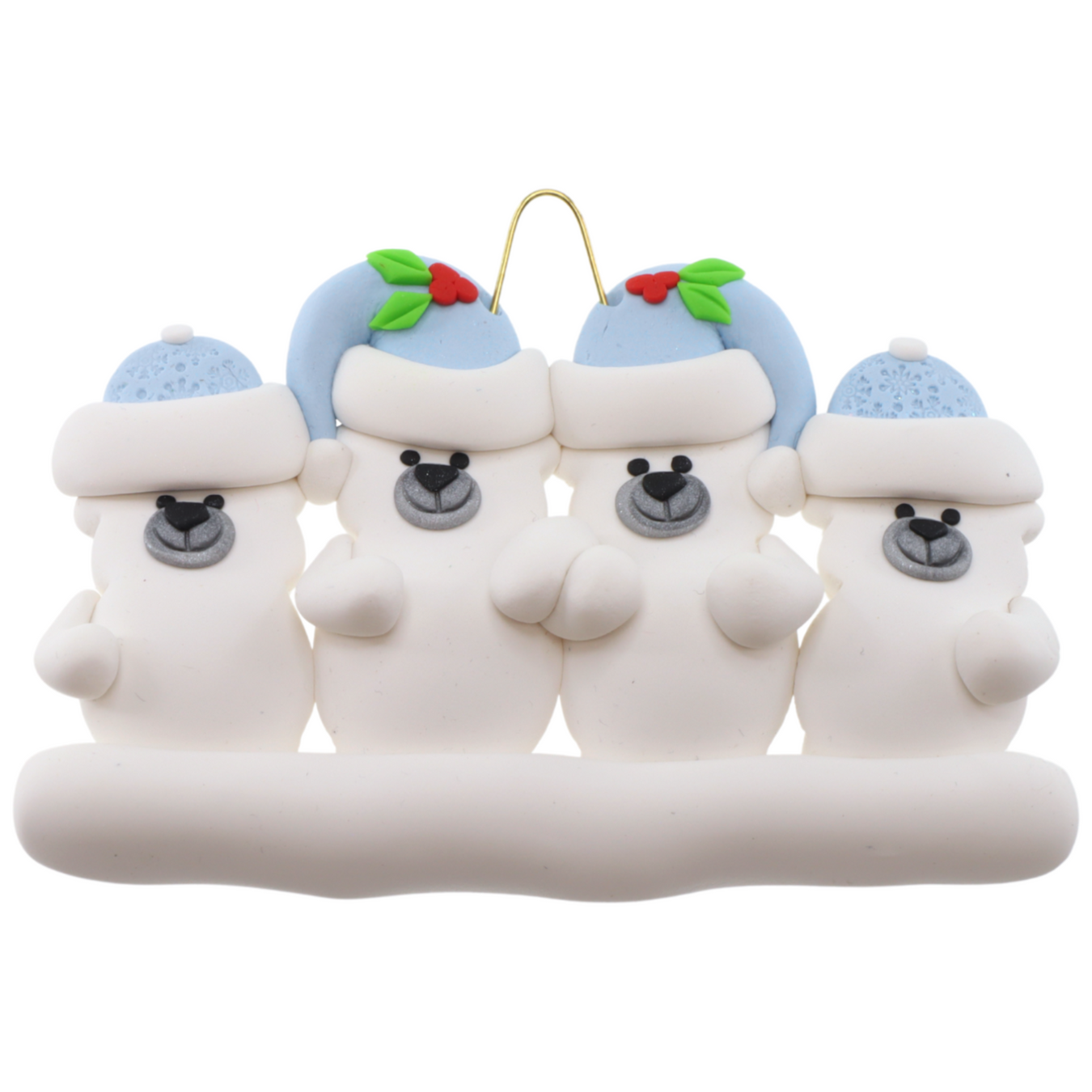 Personalized Christmas Ornament Polar Bear Family