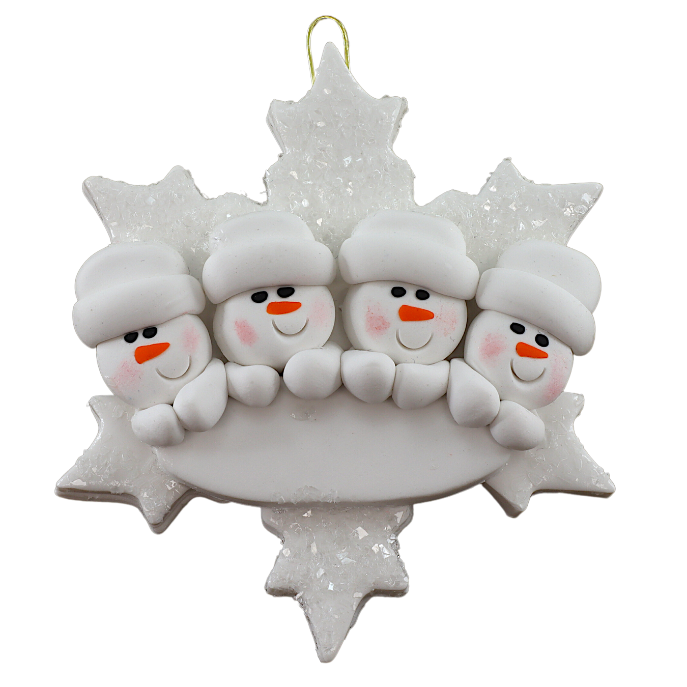 Personalized Christmas Ornament Snowflake Family of 4