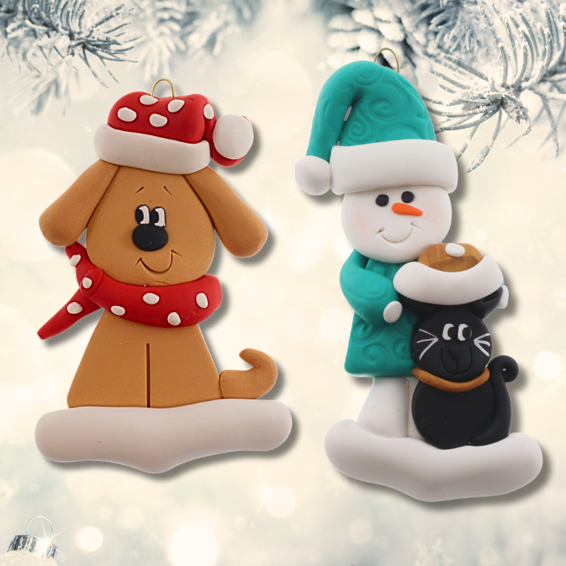 Personalized Christmas Ornament Couple with Cat