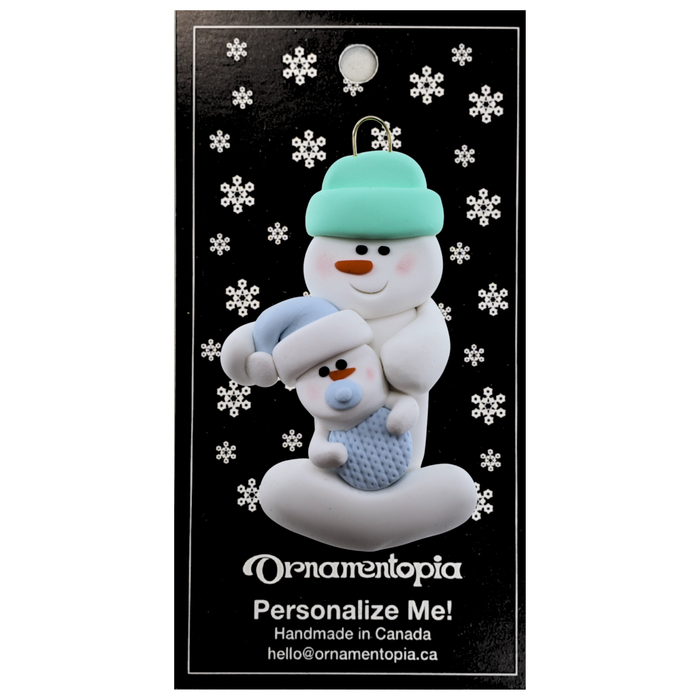 Blue Baby Family of 2 Christmas Ornament (new colors)