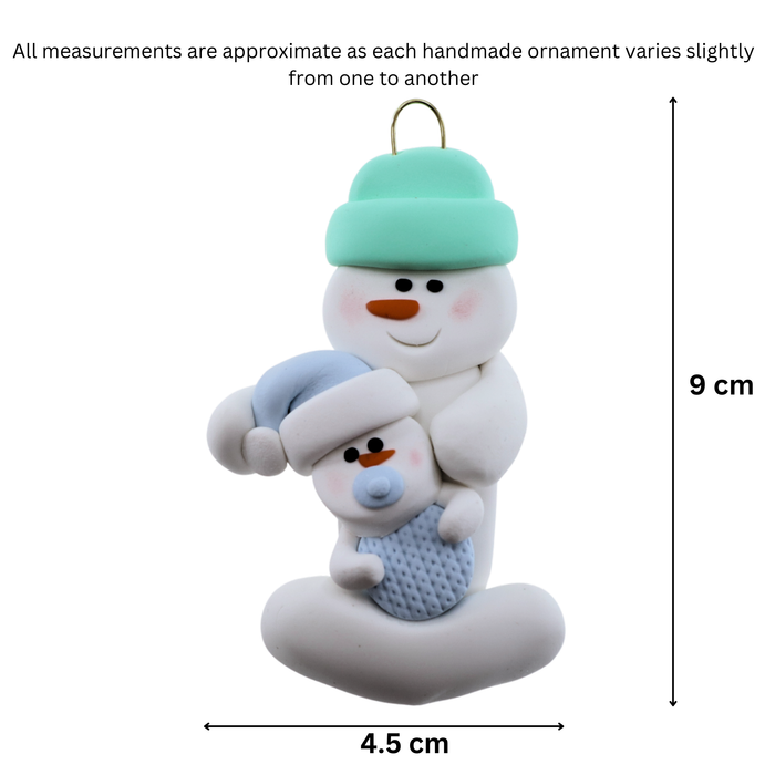 Blue Baby Family of 2 Christmas Ornament (new colors)