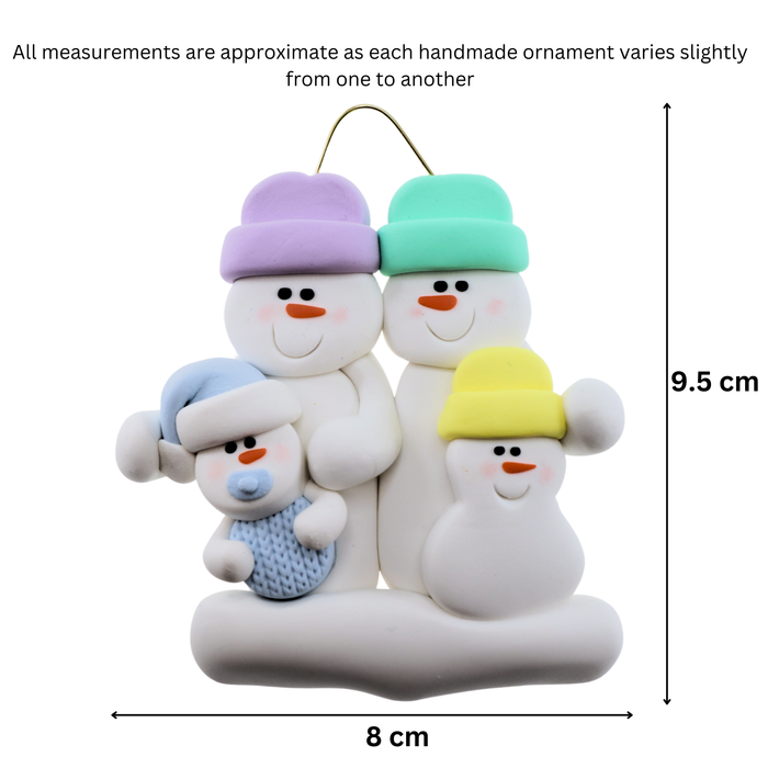 Blue Baby Family of 4 Christmas Ornament (new colors)