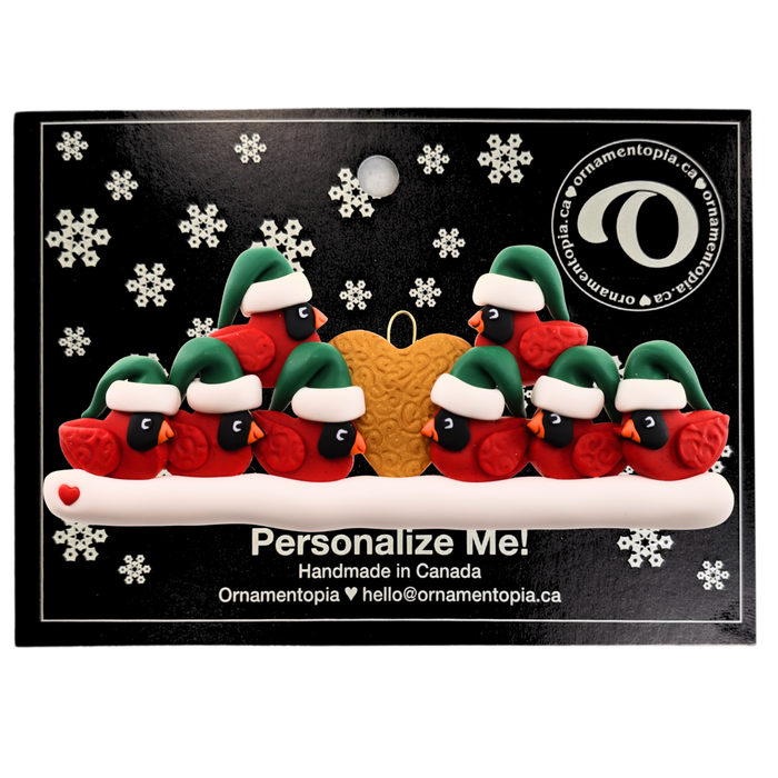 Cardinal Family of 8 Christmas Ornament