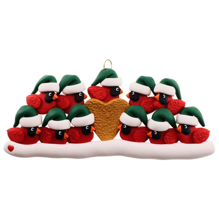 Cardinal Family of 11 Christmas Ornament