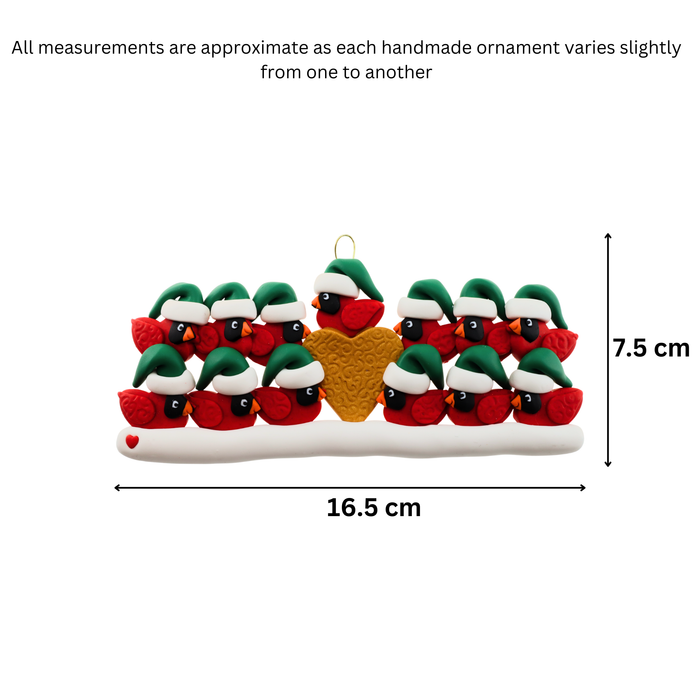 Cardinal Family of 13 Christmas Ornament