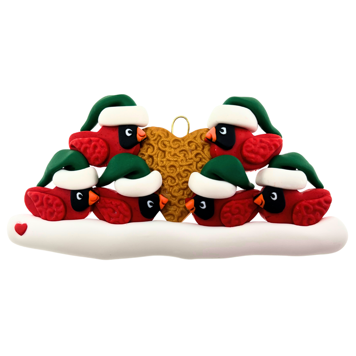 Cardinal Family of 6 Christmas Ornament