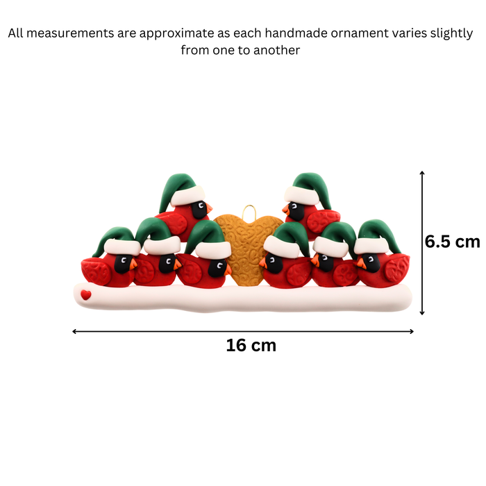 Cardinal Family of 8 Christmas Ornament