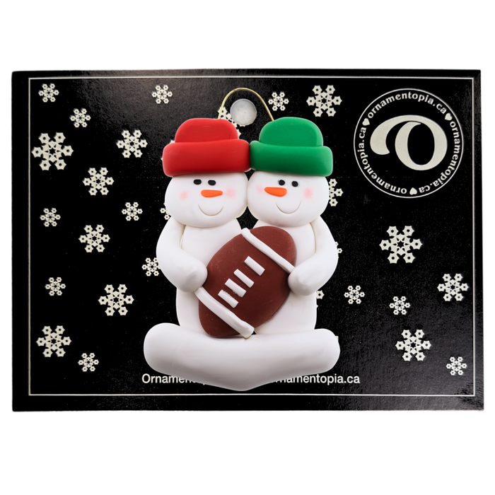 Football Family of 2 Christmas Ornament (New Colours)