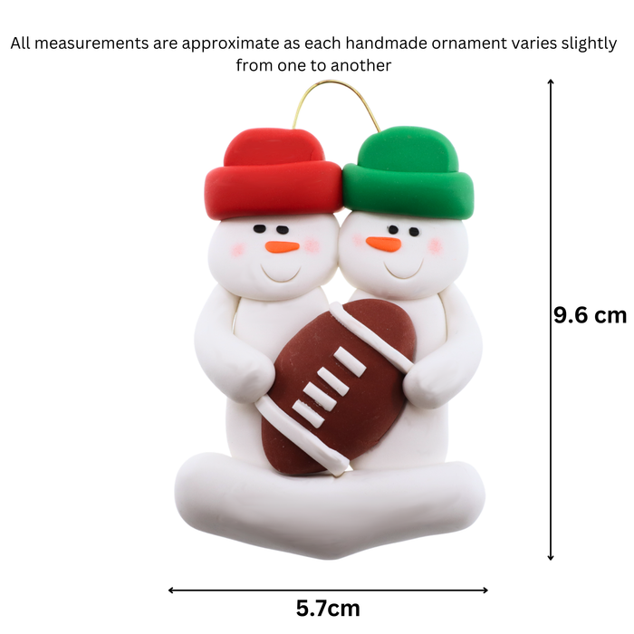 Football Family of 2 Christmas Ornament (New Colours)