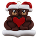 A couple’s ornament of two brown bears holding a red heart together.
