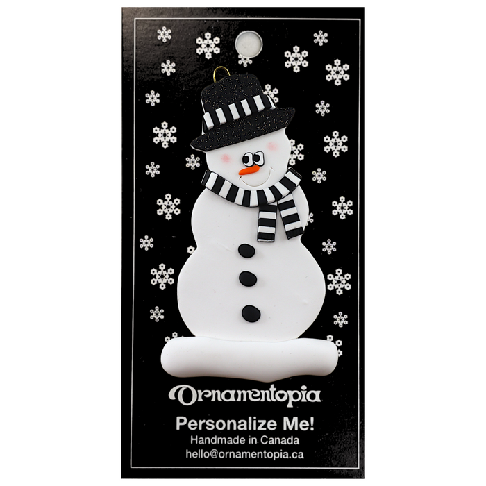 Snowman Black & White Christmas Ornament