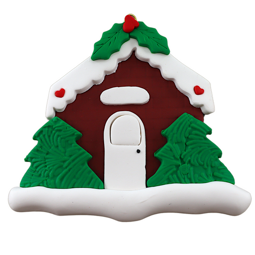 Brown festive house ornament.