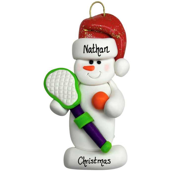 Snowman Lacrosse Christmas Ornament