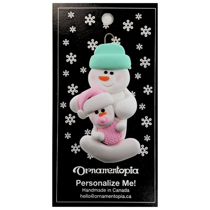 Pink Baby Family of 2 Christmas Ornament (New Colours)