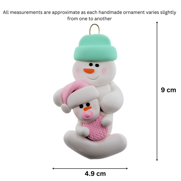 Pink Baby Family of 2 Christmas Ornament (New Colours)