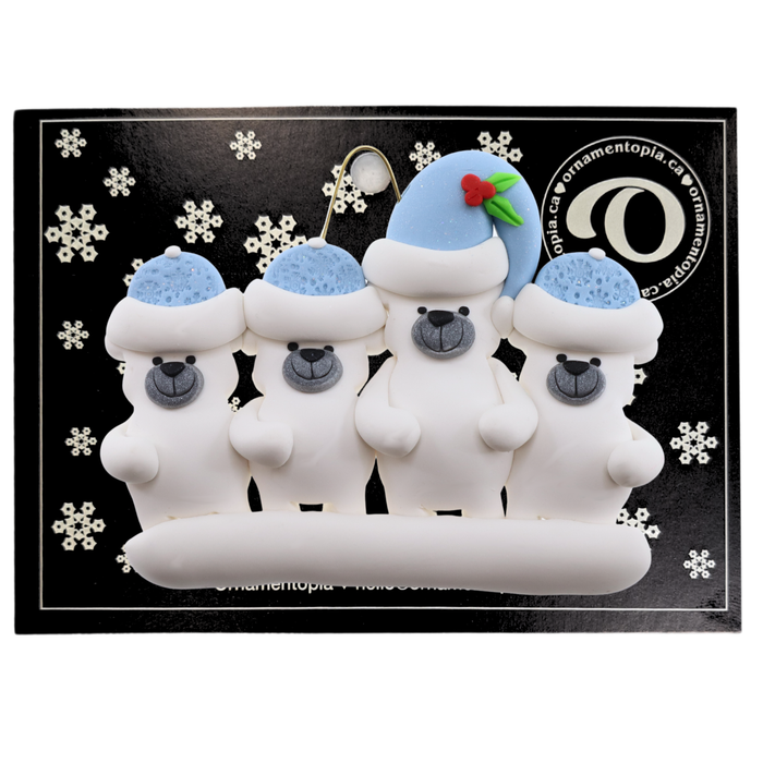 Polar Bear Single Adult Family of 4 Christmas Ornament