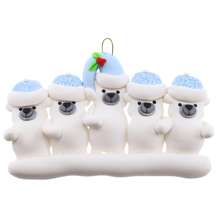 Polar Bear Single Adult Family of 5 Christmas Ornament
