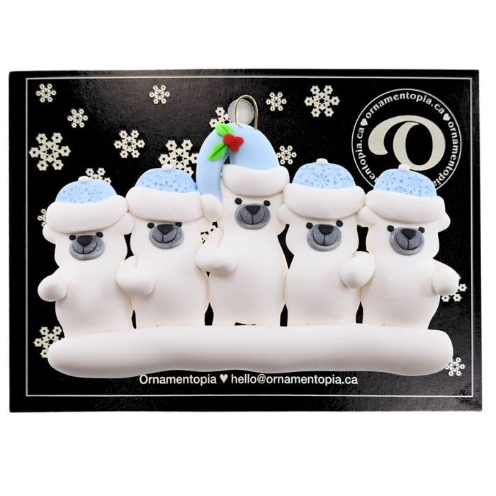 Polar Bear Single Adult Family of 5 Christmas Ornament