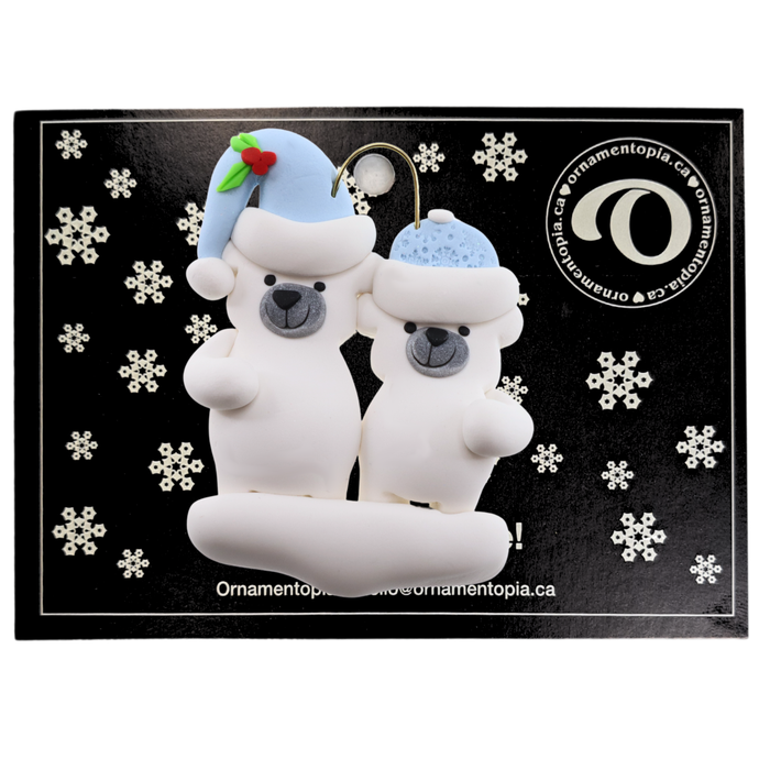 Polar Bear Single Adult Family of 2 Christmas Ornament