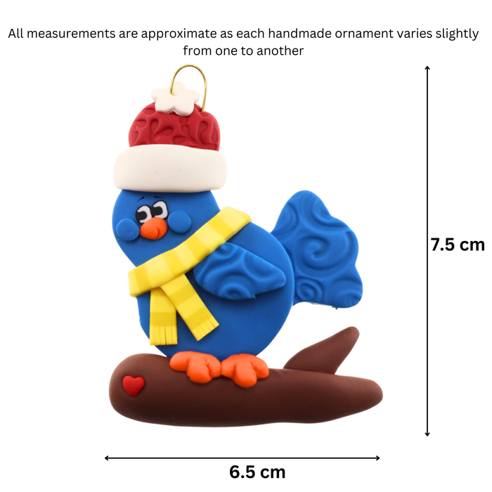 Yuletide Songbird - Blue Christmas Ornament