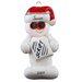 Ornament of white snowman in red hat and sunglasses holding a movie script, personalized with name.