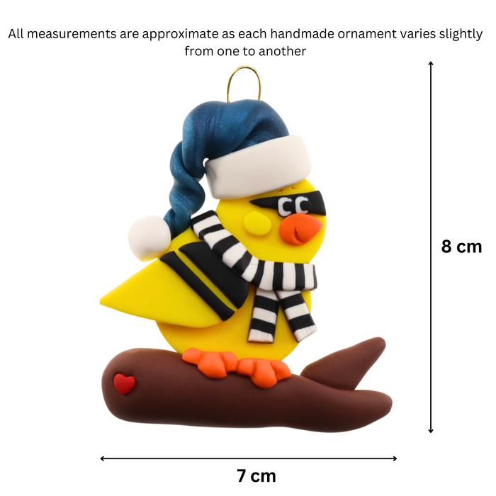 Yuletide Songbird - Yellow Christmas Ornament