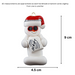 Ornament of white snowman in red hat and sunglasses holding a movie script, graphed to show size (4.5x9cm).