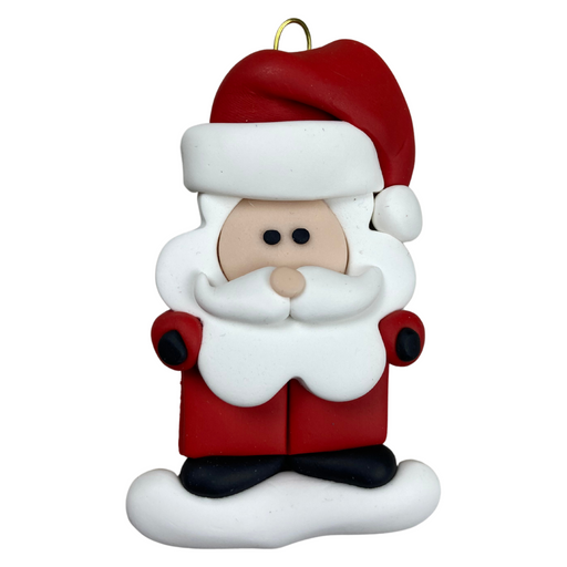 Santa with red festive hat ornament.