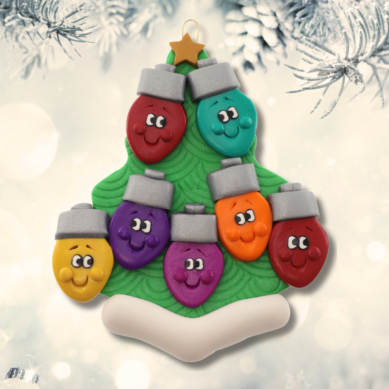 Personalized Christmas Ornament Snowman Family with Tree